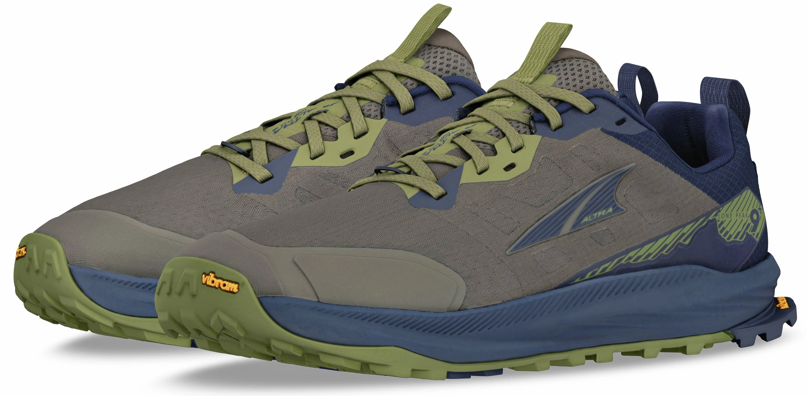 Altra Lone Peak 9  Mens Trail Running Shoes - Green Long-Distance Running Shoes