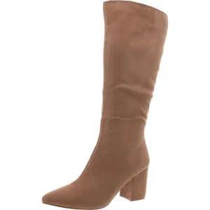 Ameylia Womens Faux Suede Solid Knee-High Boots