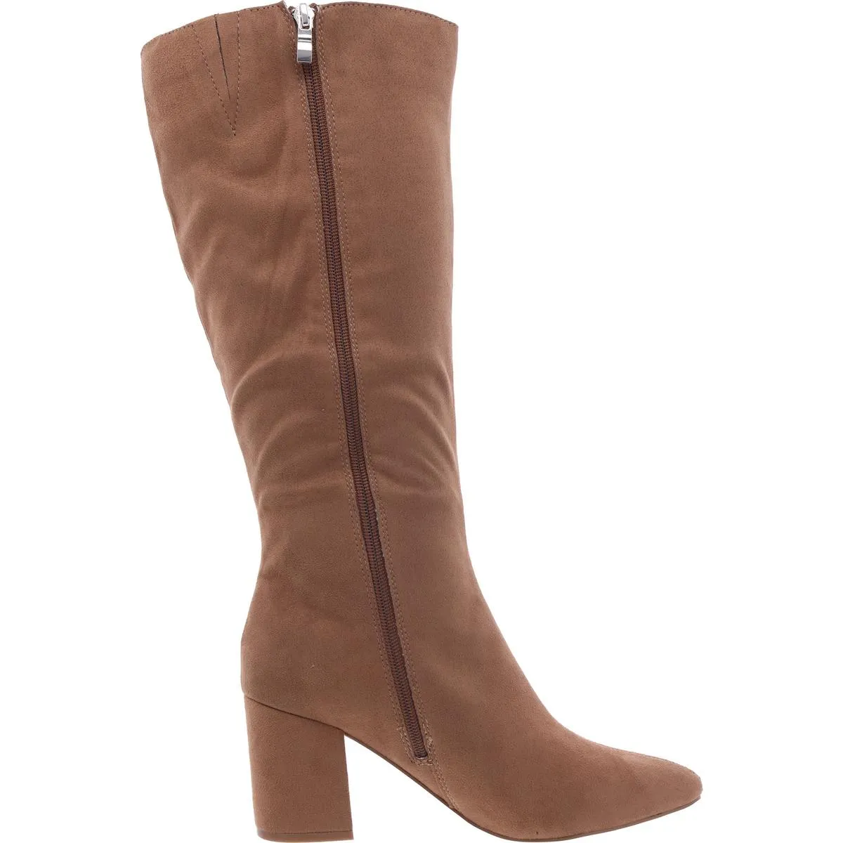 Ameylia Womens Faux Suede Solid Knee-High Boots