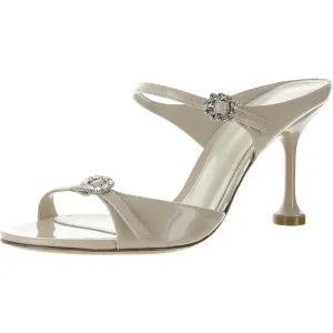 Anastasia Womens Embellished Patent Leather Mules