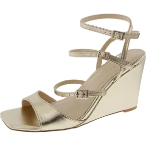 Andie Womens Adjustable Leather Wedge Sandals