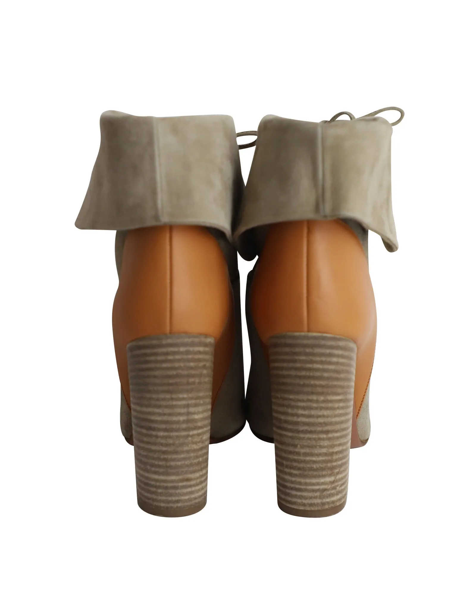 Aquazzura Cambridge Ankle Boots in Beige Suede