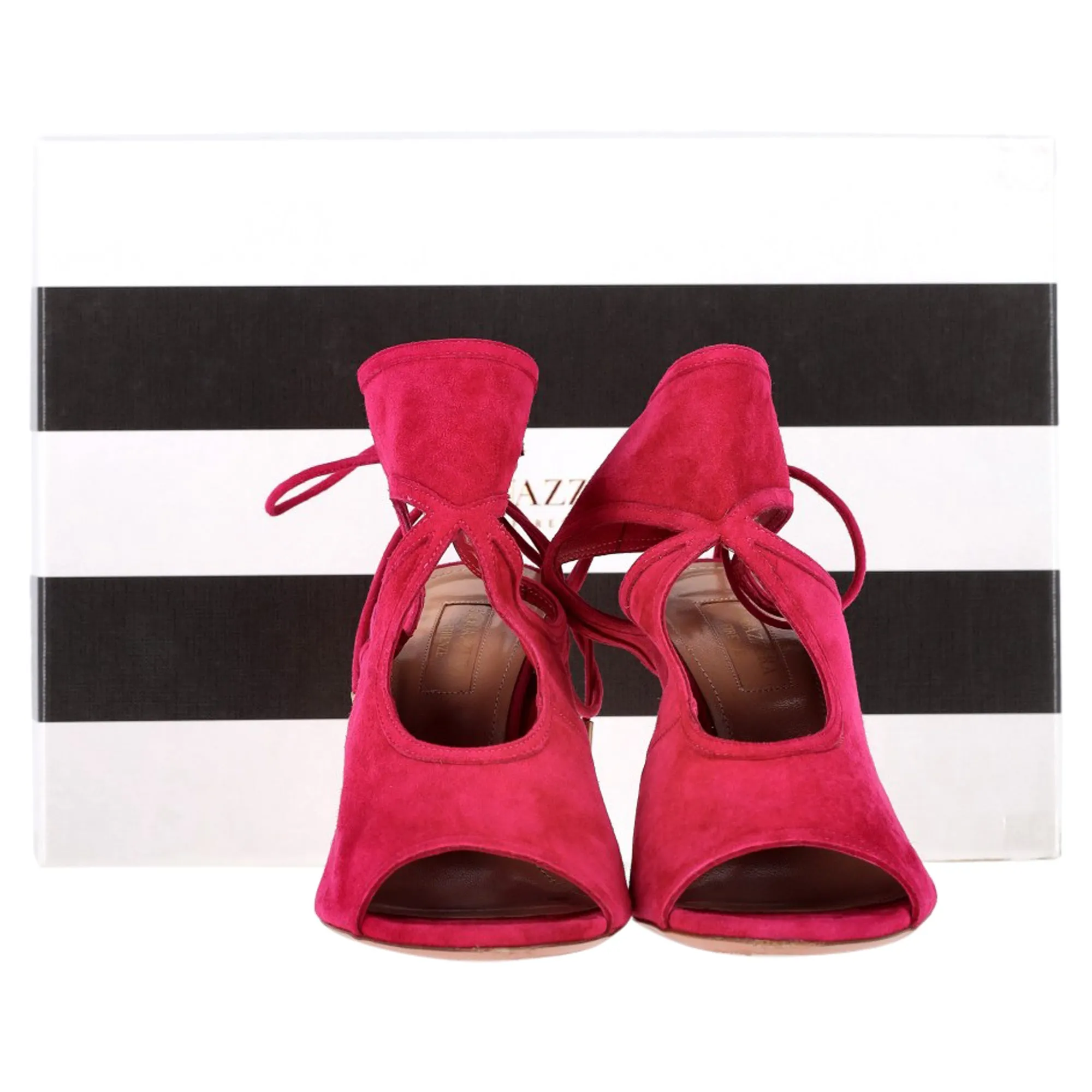 Aquazzura Sexy Thing Sandals in Pink Suede