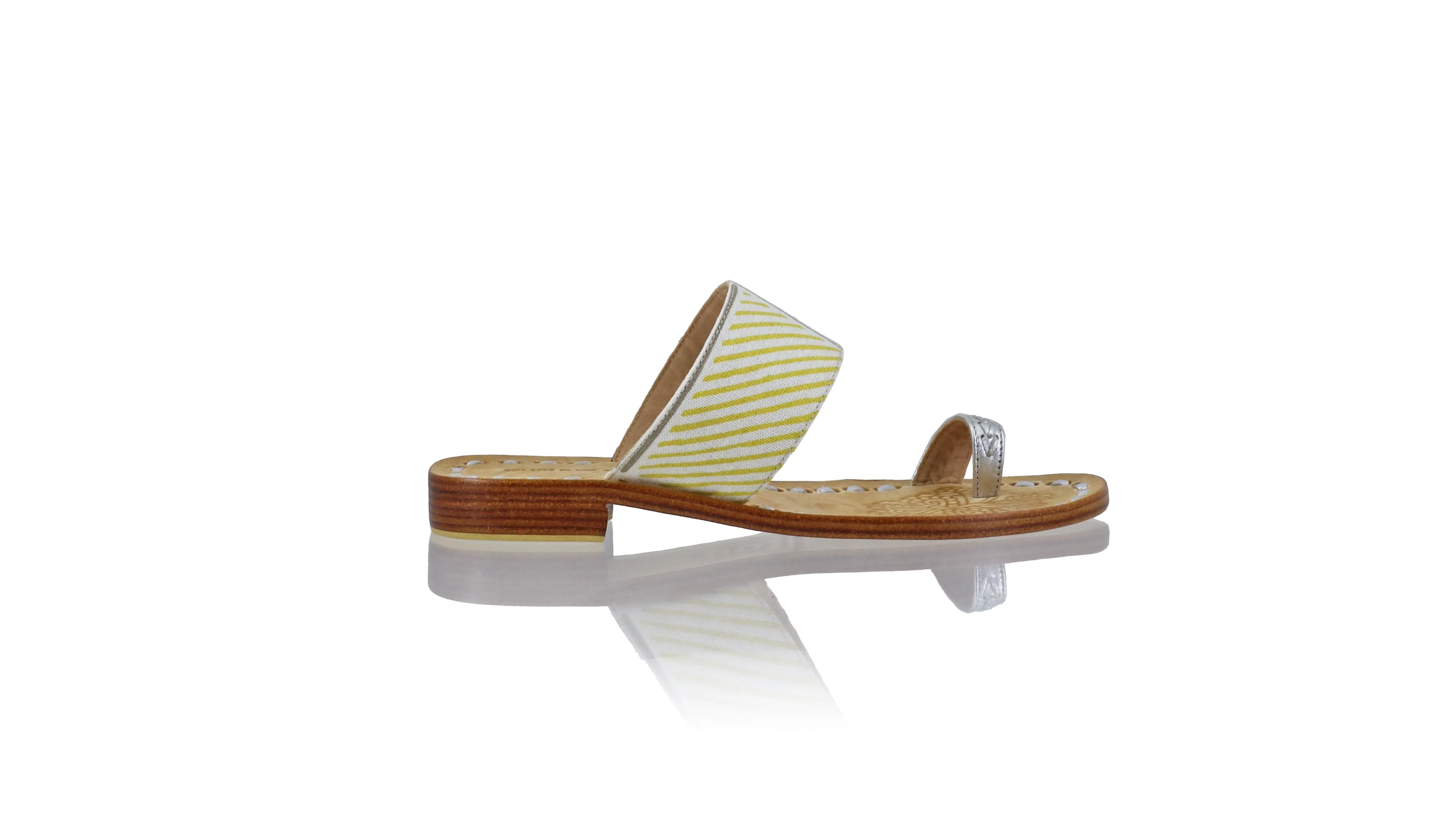 Arini 20mm Flat - Silver & Sunny White LineLinen
