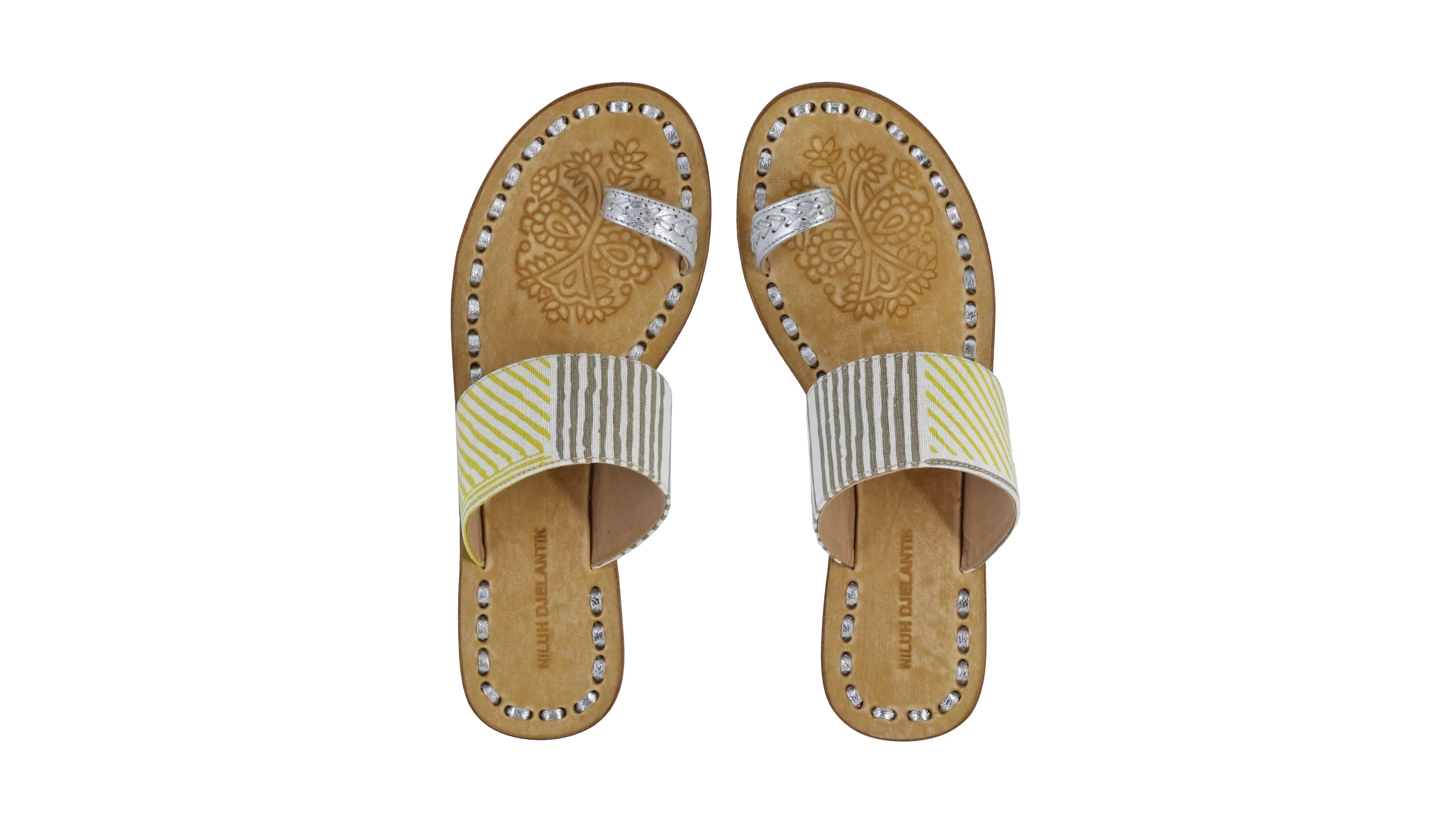 Arini 20mm Flat - Silver & Sunny White LineLinen