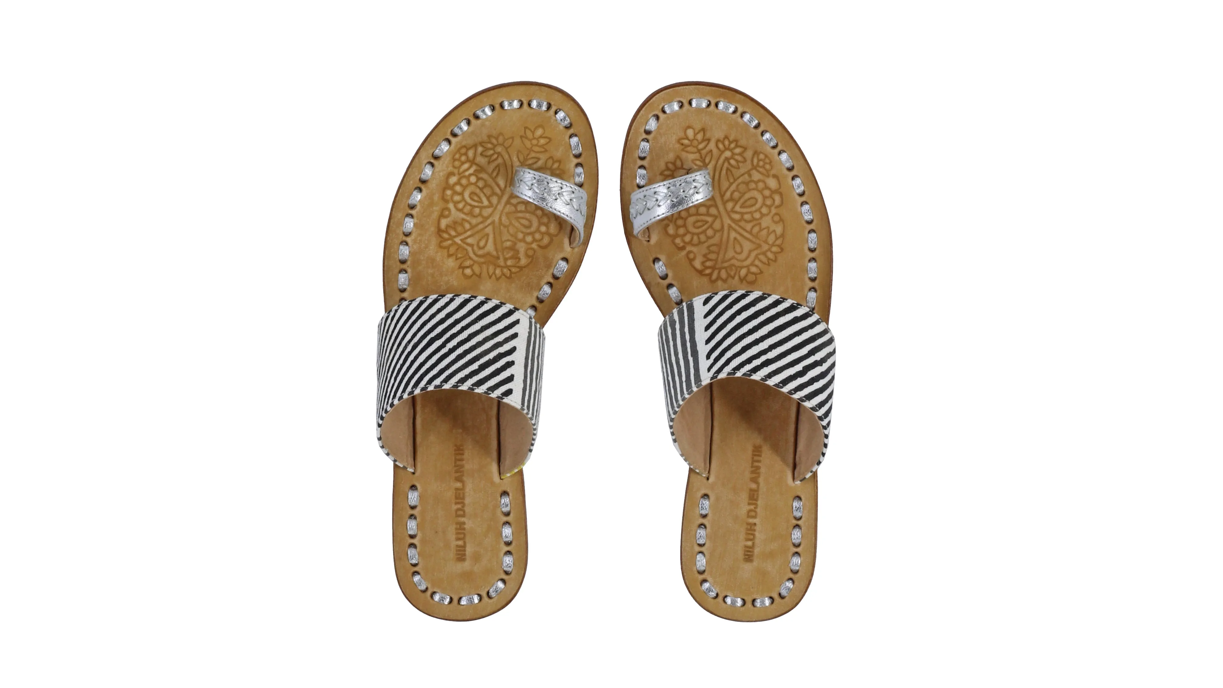 Arini 20mm Flat - Silver & Sunny White LineLinen