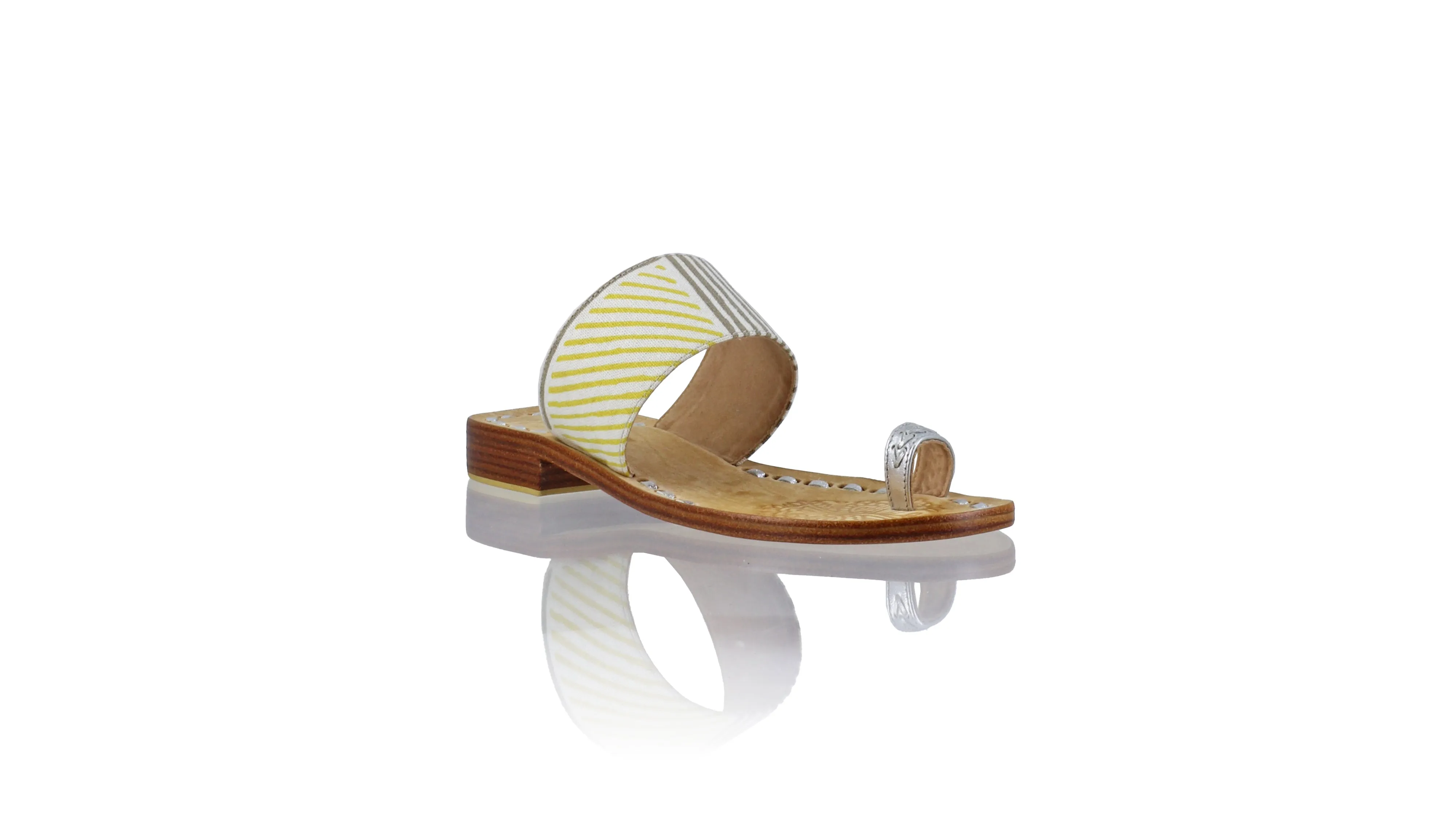 Arini 20mm Flat - Silver & Sunny White LineLinen