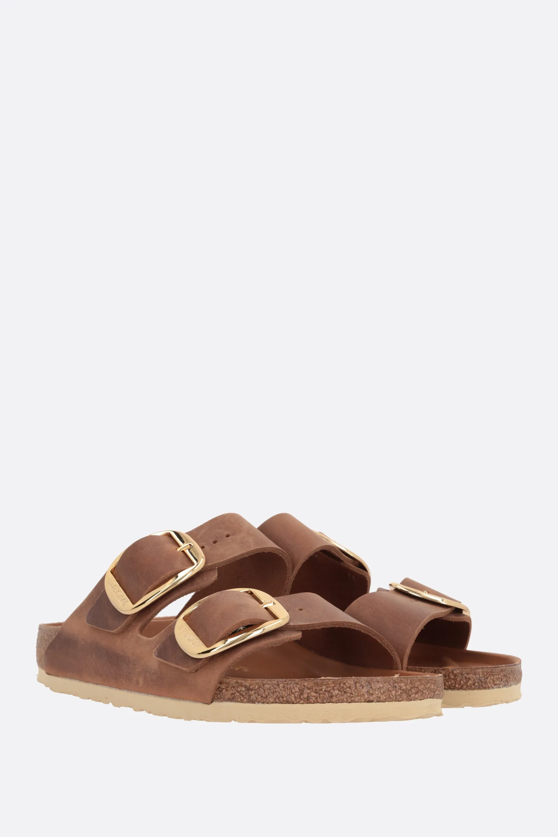 Arizona Big Buckle flat sandals in oiled leather (Narrow Fit)