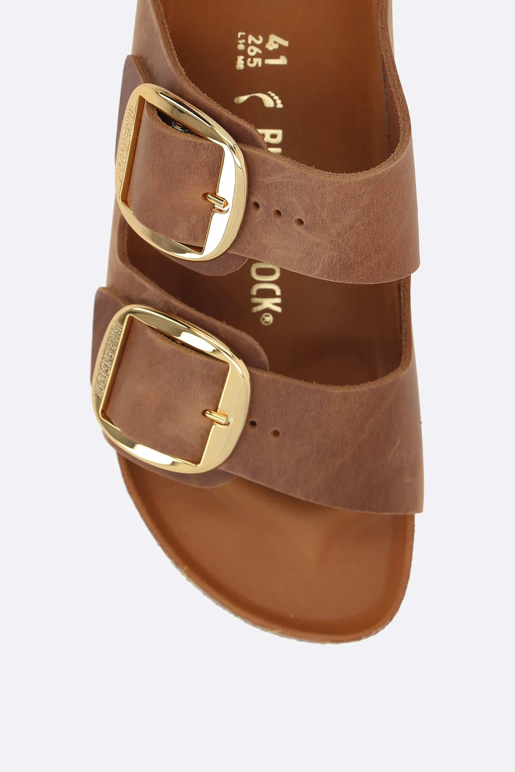 Arizona Big Buckle flat sandals in oiled leather (Narrow Fit)
