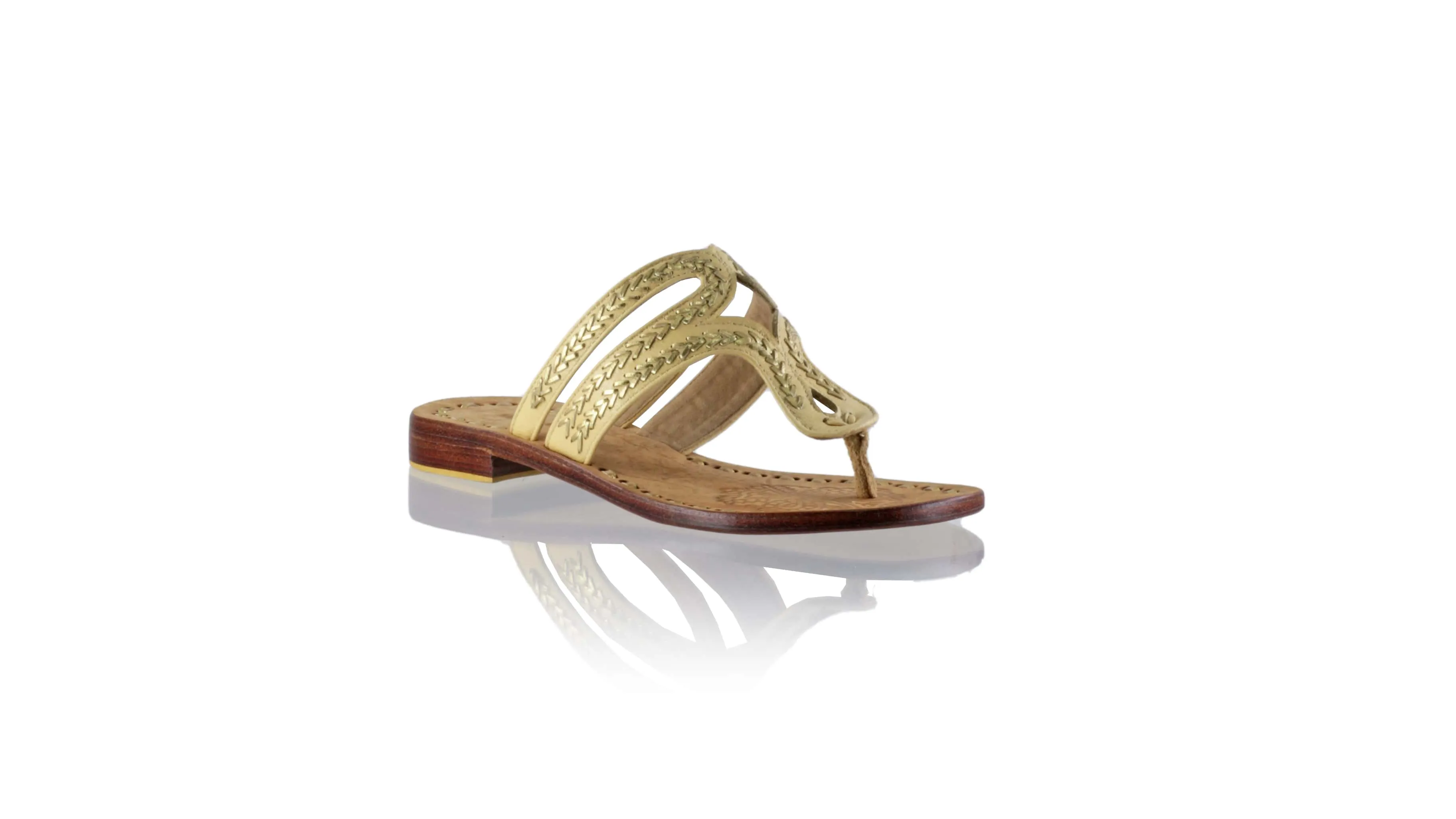 Arrah 20mm Flat - Light Cream & Gold