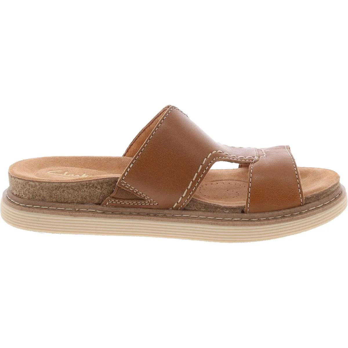 Arwell Walk Womens Comfort Insole Leather Mule Sandals
