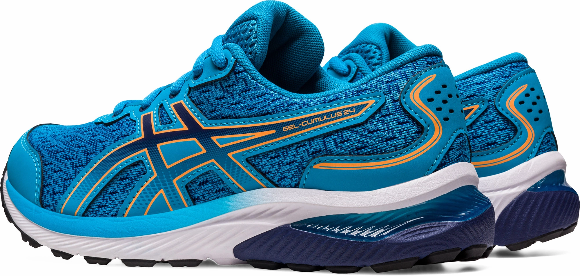 Asics Gel Cumulus 24 GS Junior Running Shoes - Blue Neutral Support Shoes