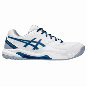 Asics Gel Dedicate 8 Mens Tennis Shoes - White/Mako Blue Asics tennis shoes