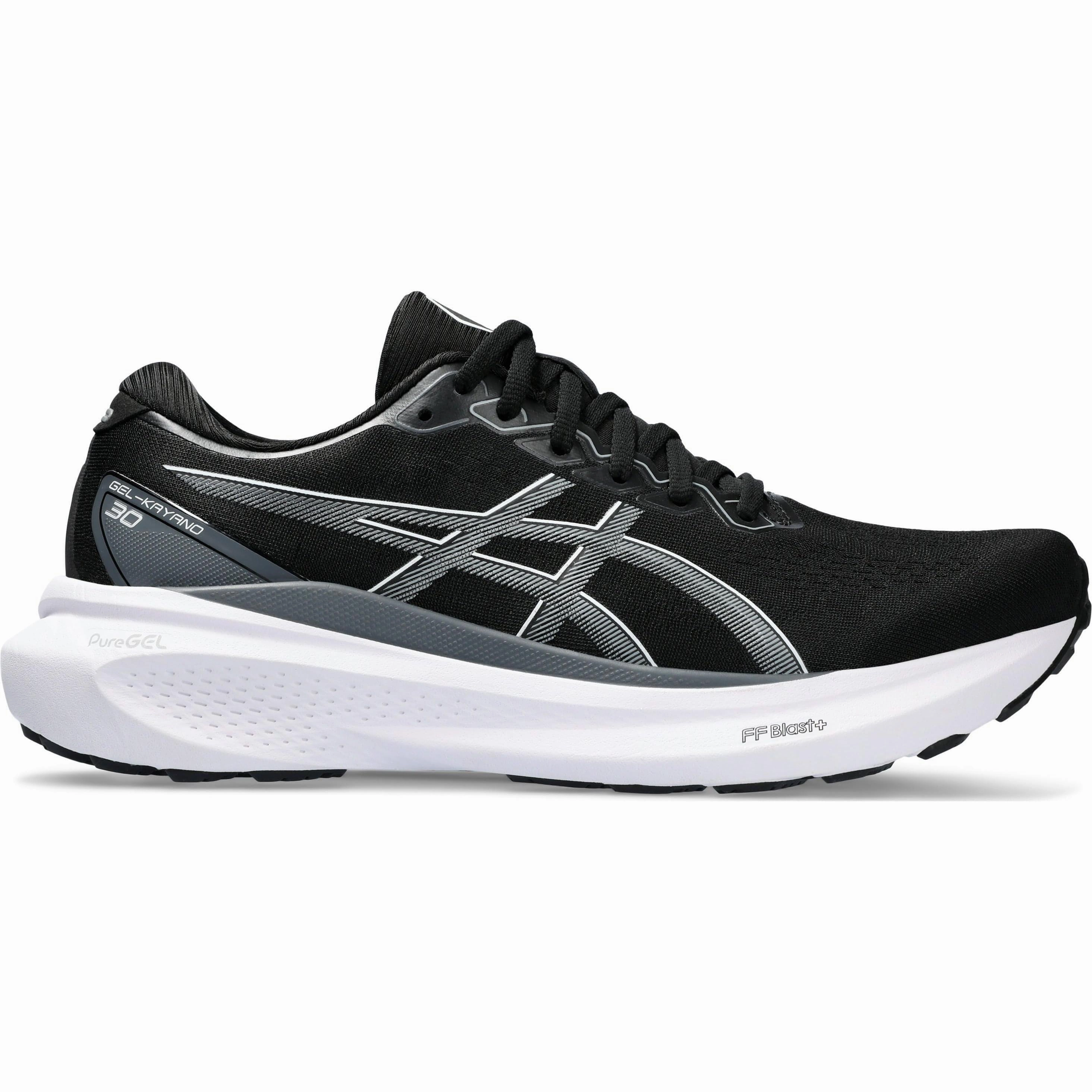 Asics Gel Kayano 30 WIDE FIT (2E) Mens Running Shoes - Black Asics athletic footwear for training sessions