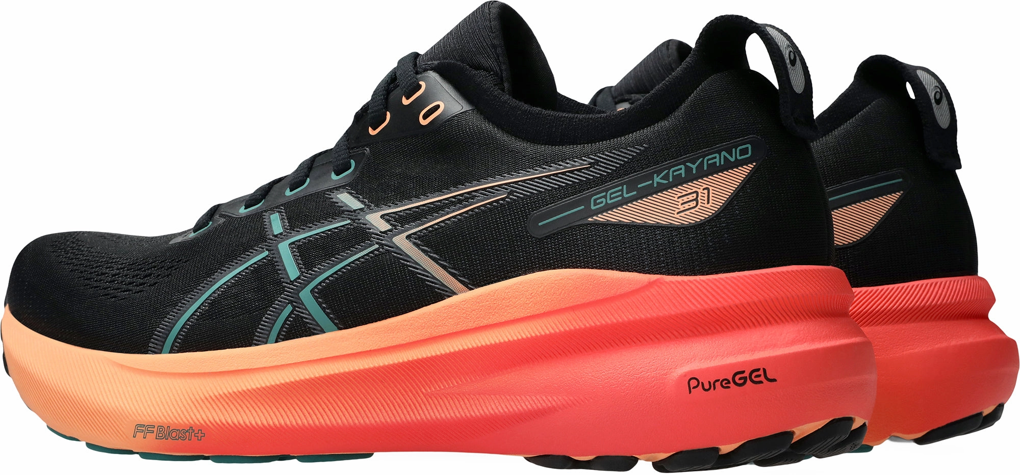 Asics Gel Kayano 31 Mens Running Shoes - Black Flexible Athletic Fit
