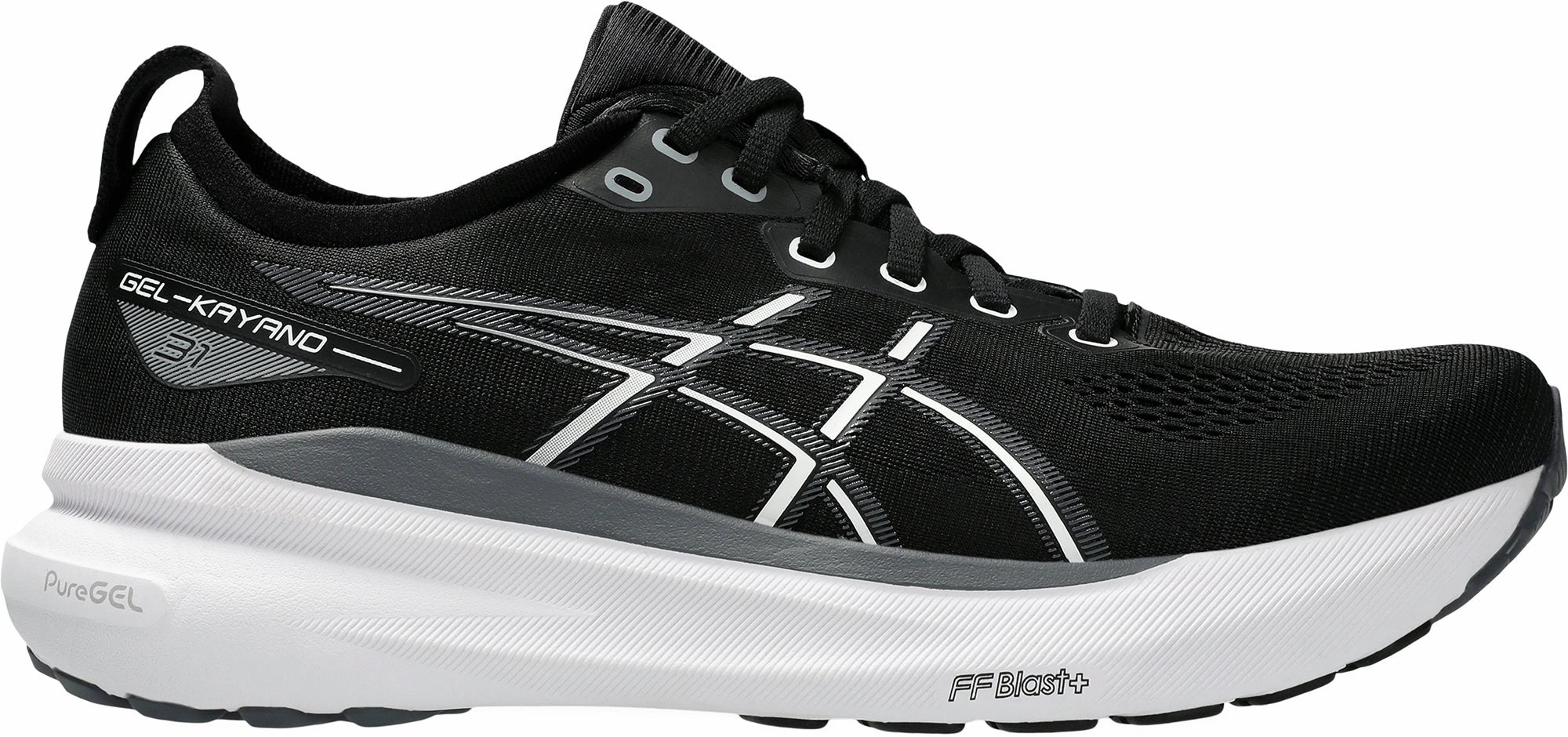 Asics Gel Kayano 31 WIDE FIT (2E) Mens Running Shoes - Black Asics athletic footwear for training sessions