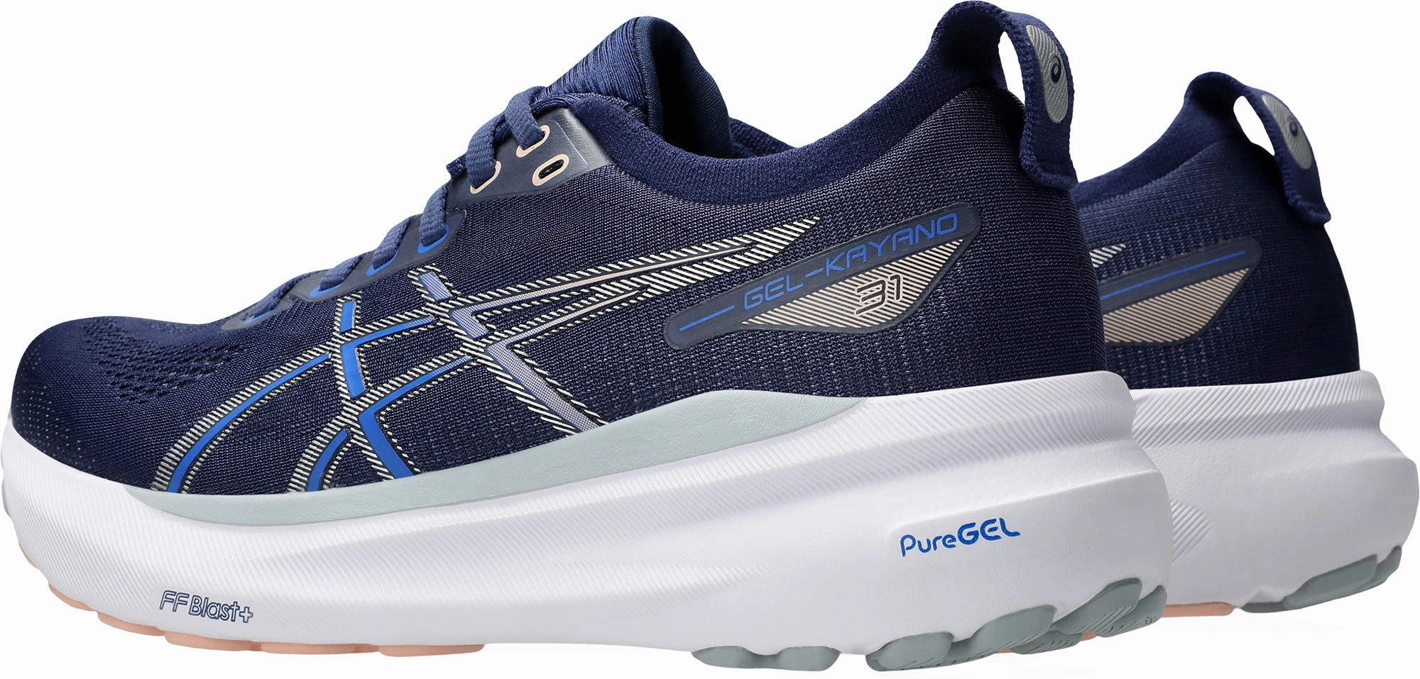 Asics Gel Kayano 31 Womens Running Shoes - Blue Flexible Athletic Fit