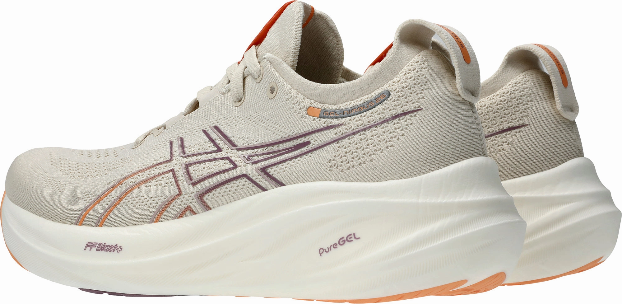 Asics Gel Nimbus 26 Womens Running Shoes - Beige Performance Shoes
