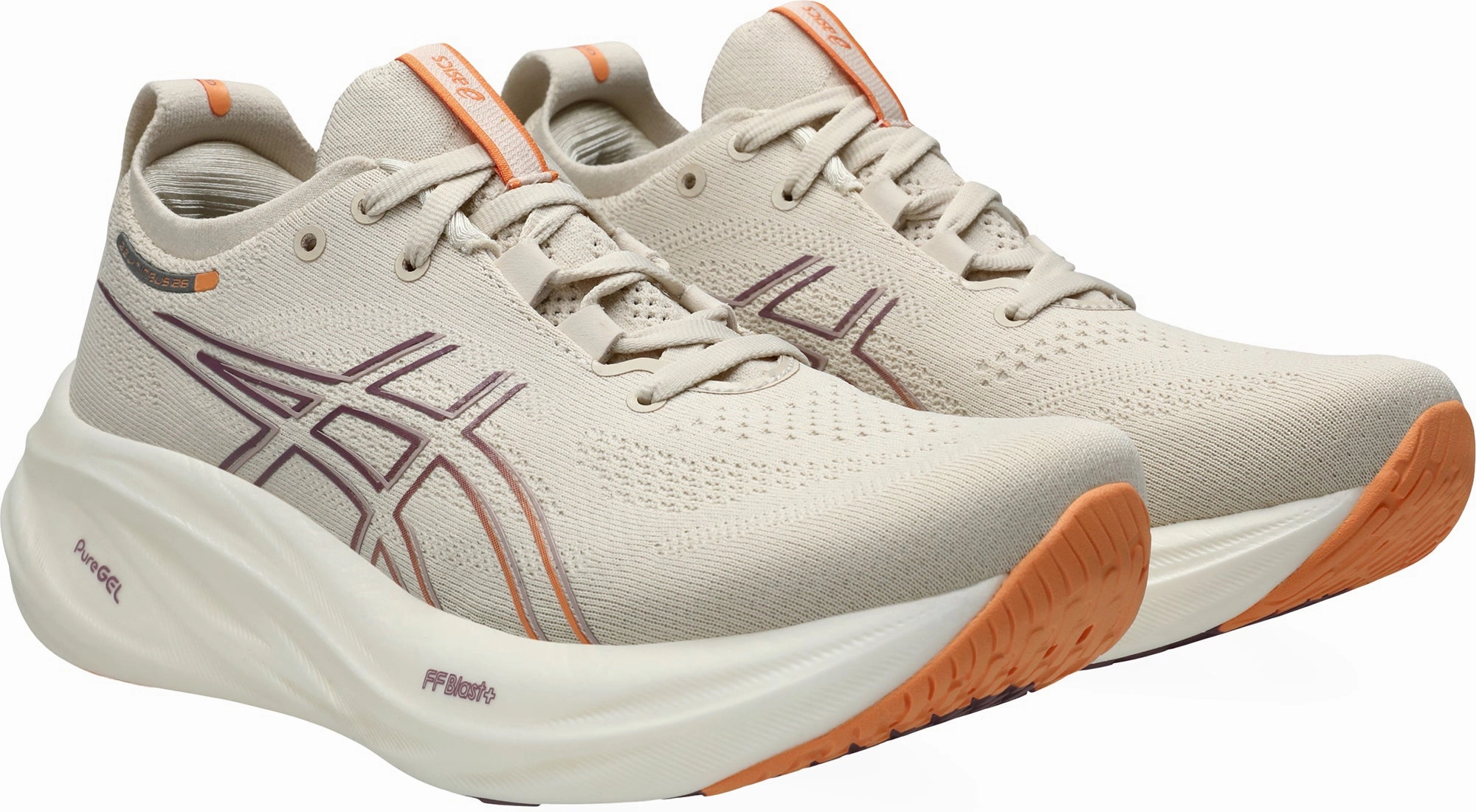 Asics Gel Nimbus 26 Womens Running Shoes - Beige Performance Shoes