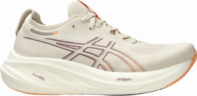 Asics Gel Nimbus 26 Womens Running Shoes - Beige Asics athletic footwear for training sessions
