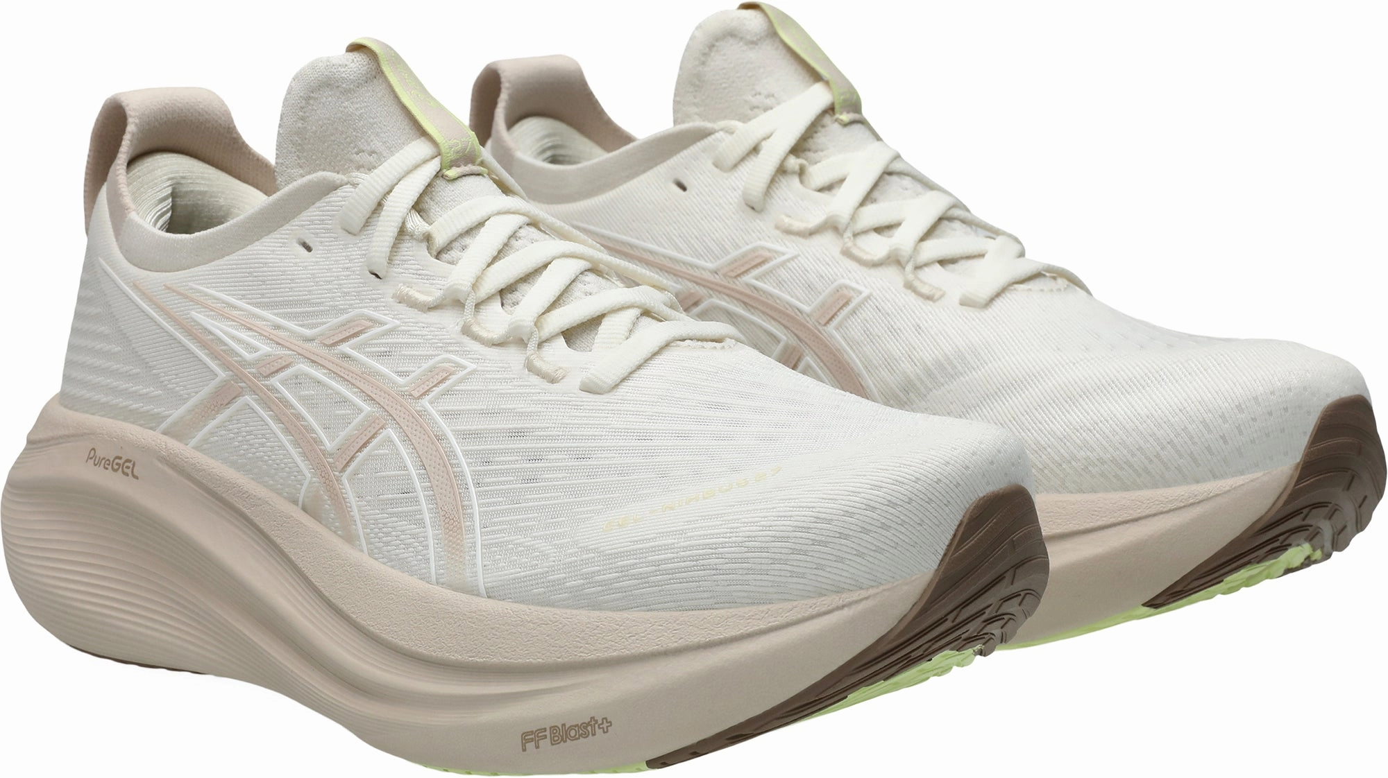 Asics Gel Nimbus 27 Womens Running Shoes - Cream Flexible Athletic Fit