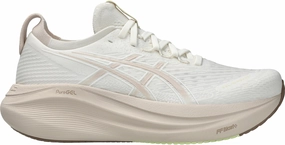 Asics Gel Nimbus 27 Womens Running Shoes - Cream Asics athletic footwear for training sessions