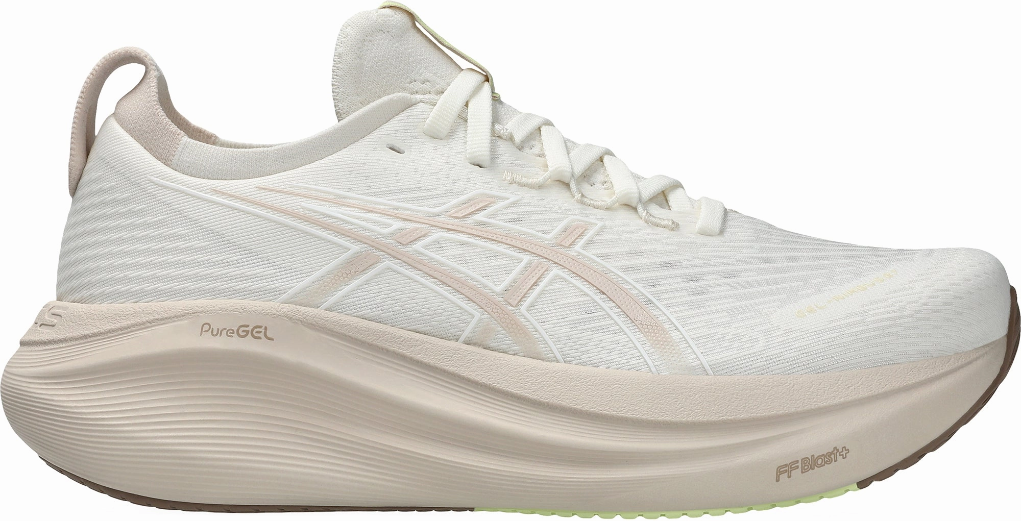 Asics Gel Nimbus 27 Womens Running Shoes - Cream Asics athletic footwear for training sessions