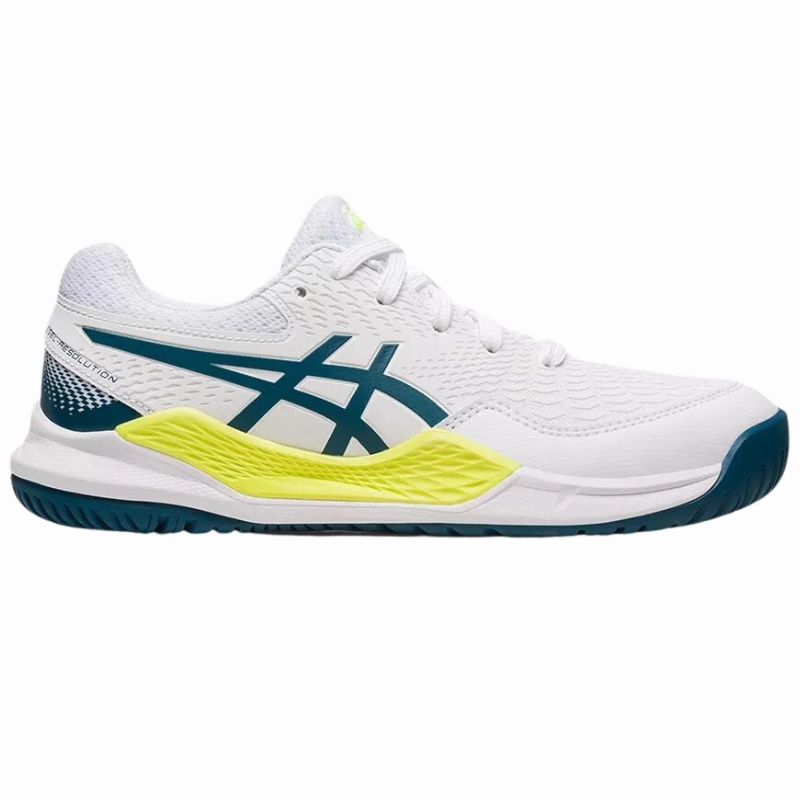 Asics Gel Resolution 9 GS White / Restful Teal  Kids Tennis Shoes Asics tennis shoes