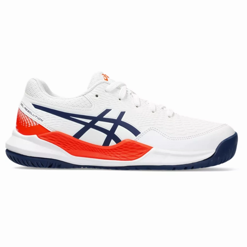 Asics Gel Resolution 9 GS White/Blue Expanse Kids Tennis Shoes - Asics tennis shoes