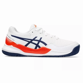 Asics Gel Resolution 9 GS White/Blue Expanse Kids Tennis Shoes - Asics tennis shoes