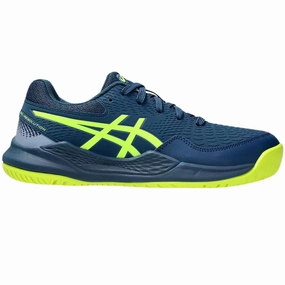 Asics Gel Resolution 9 Youth Tennis Shoes - Mako Blue/Safety Yellow Asics tennis shoes