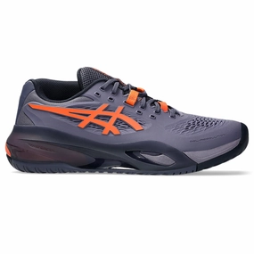 Asics Gel Resolution X Wide 2E Men Tennis Shoes - Greyish Purple/Nova Orange Asics tennis shoes