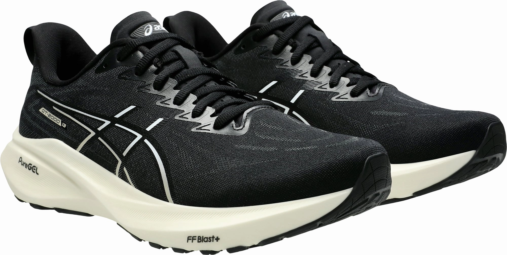 Asics GT 2000 13 WIDE FIT Mens Running Shoes - Black Flexible Athletic Fit