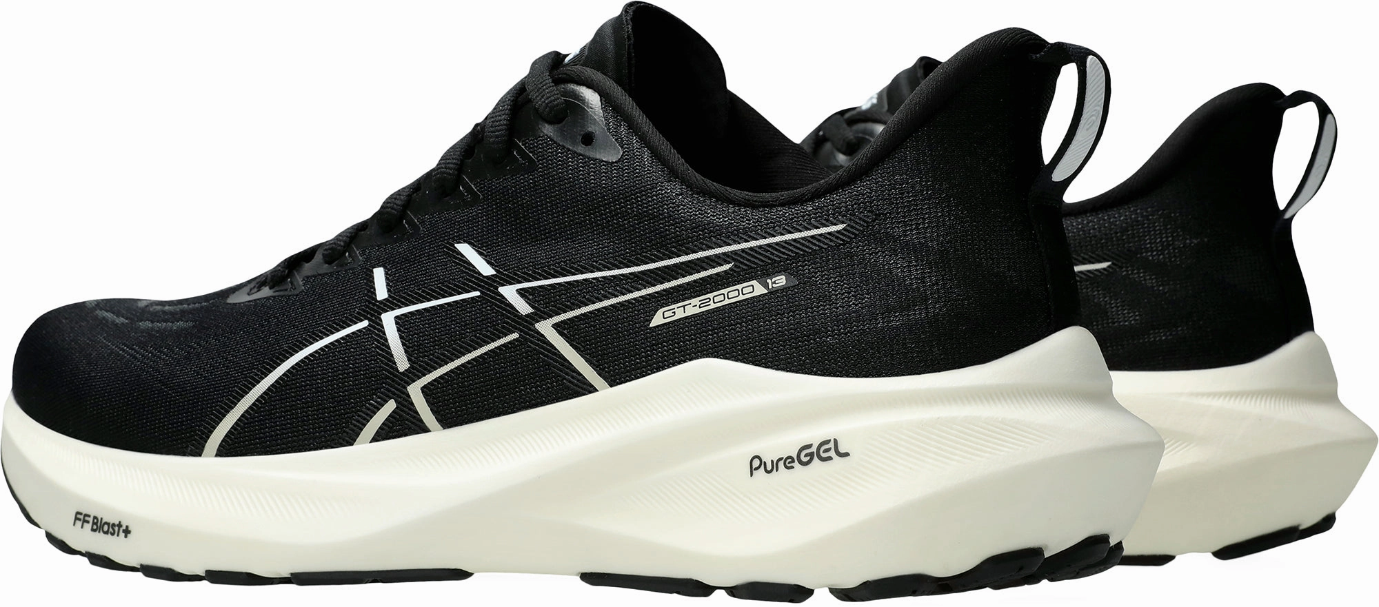 Asics GT 2000 13 WIDE FIT Mens Running Shoes - Black Flexible Athletic Fit
