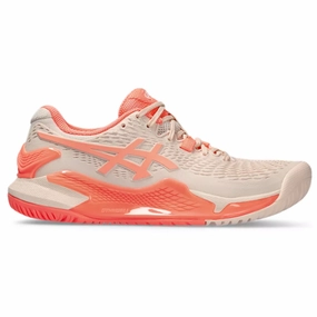 Asics Resolution 9 Women Tennis Shoes - Pear Pink/Sun Coral Asics tennis shoes