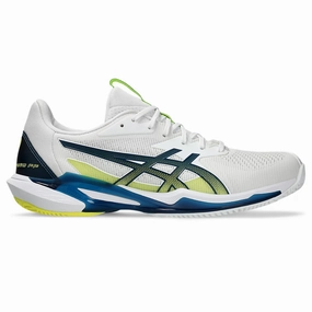 Asics Solution Speed FF 3 Clay Mens Tennis Shoes - White/Mako Blue Asics tennis shoes