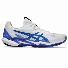 Asics Solution Speed FF 3 Men Tennis Shoes - White/Tuna Blue Asics tennis shoes