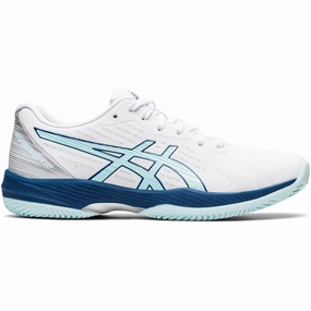 Asics Solution Swift FF Clay Womens Court Shoes - White Asics athletic footwear for training sessions