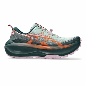 Asics Trabuco Max 4 | Cold Moss / Nova Orange | Womens Asics cushioned walking sneakers for all-day wear