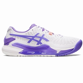 Asics Women Gel Resolution 9 Tennis Shoes - White/Amethyst Asics tennis shoes