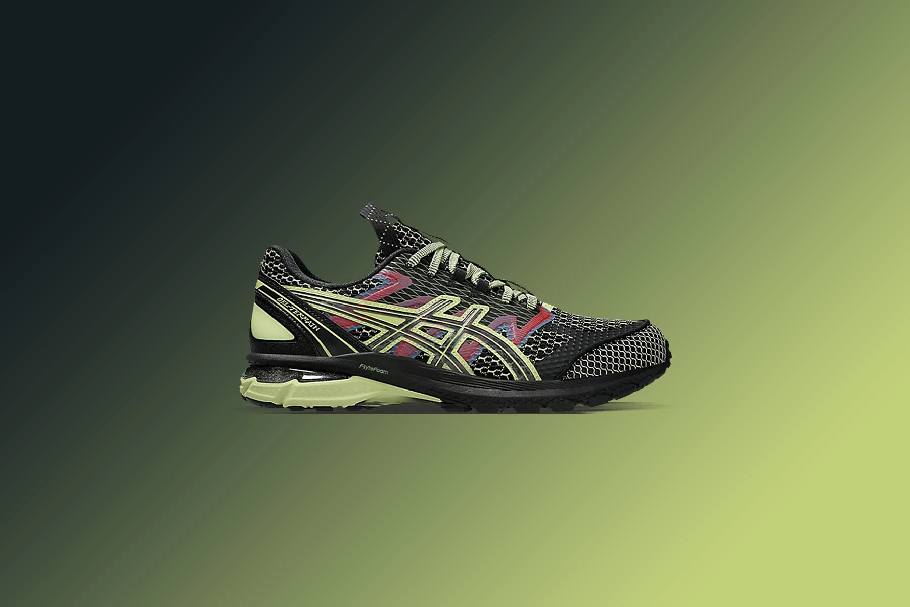 Asics x Kiko Kostadinov US4-S Gel-Terrain - Black/Neon Lime Asics Gel Cushion Running Shoes