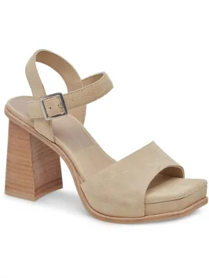 AUBREY Womens Suede Ankle Strap Mule Sandals