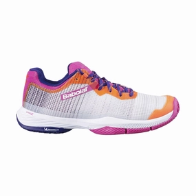 Babolat Jet Ritma Women Padel Shoes (Grey/ Pink Peacock) Babolat padel footwear