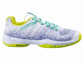 Babolat Sensa Women Padel Shoes (White/Spring Bud) Babolat padel footwear