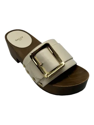 Bally Ellin 6238124 Women's Bone Calf Plain Leather Buckled Sandals