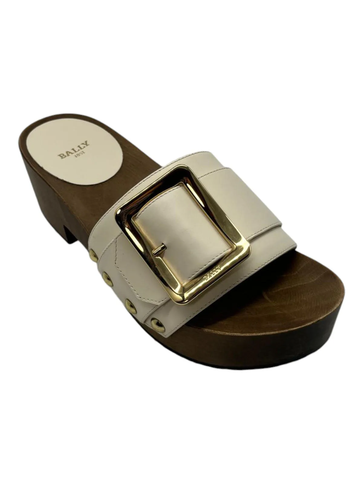 Bally Ellin 6238124 Women's Bone Calf Plain Leather Buckled Sandals