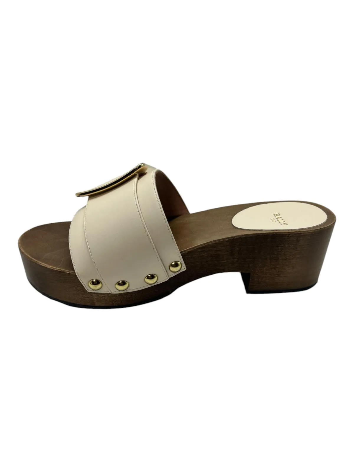Bally Ellin 6238124 Women's Bone Calf Plain Leather Buckled Sandals