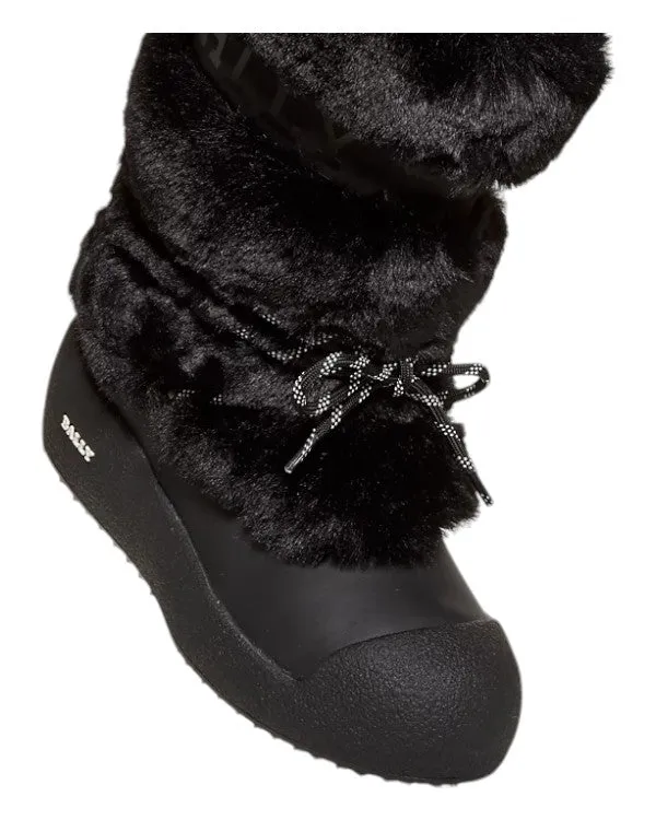 Bally Galy 6234641 Women's Black Fur & Leather Ankle Boots