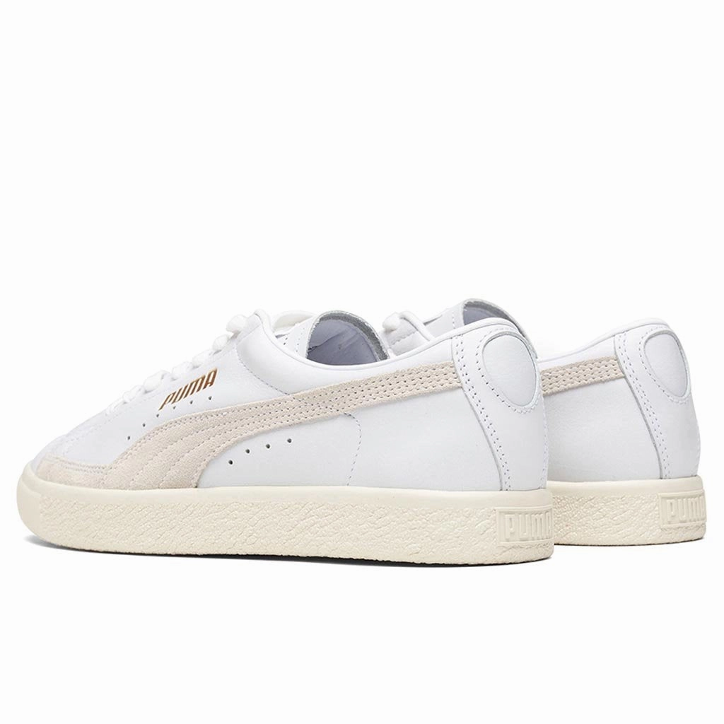 Basket 90680 Lux - White/Whisper White Puma Stripe Logo Trainers