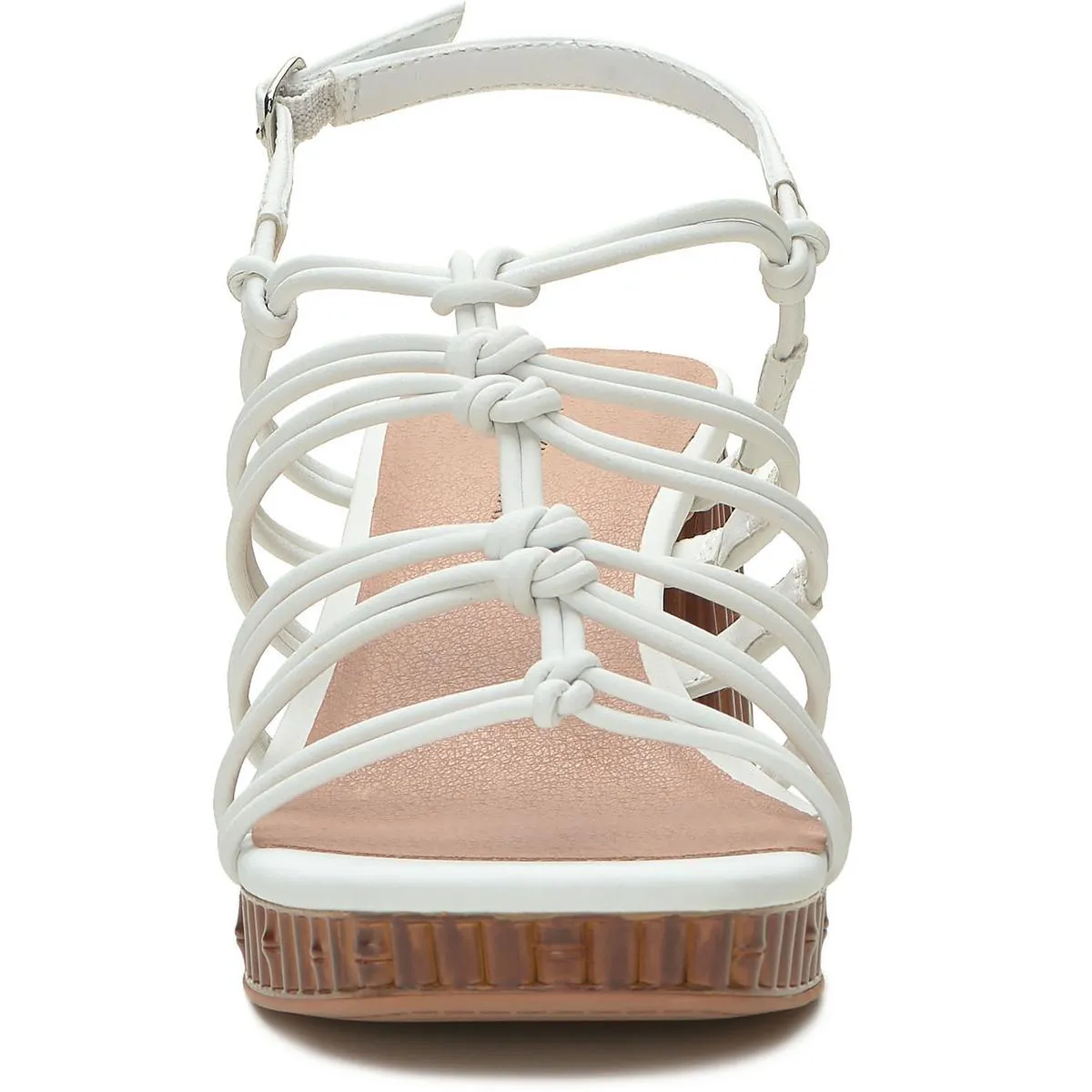 Bassie Womens Faux Leather Caged Gladiator Sandals
